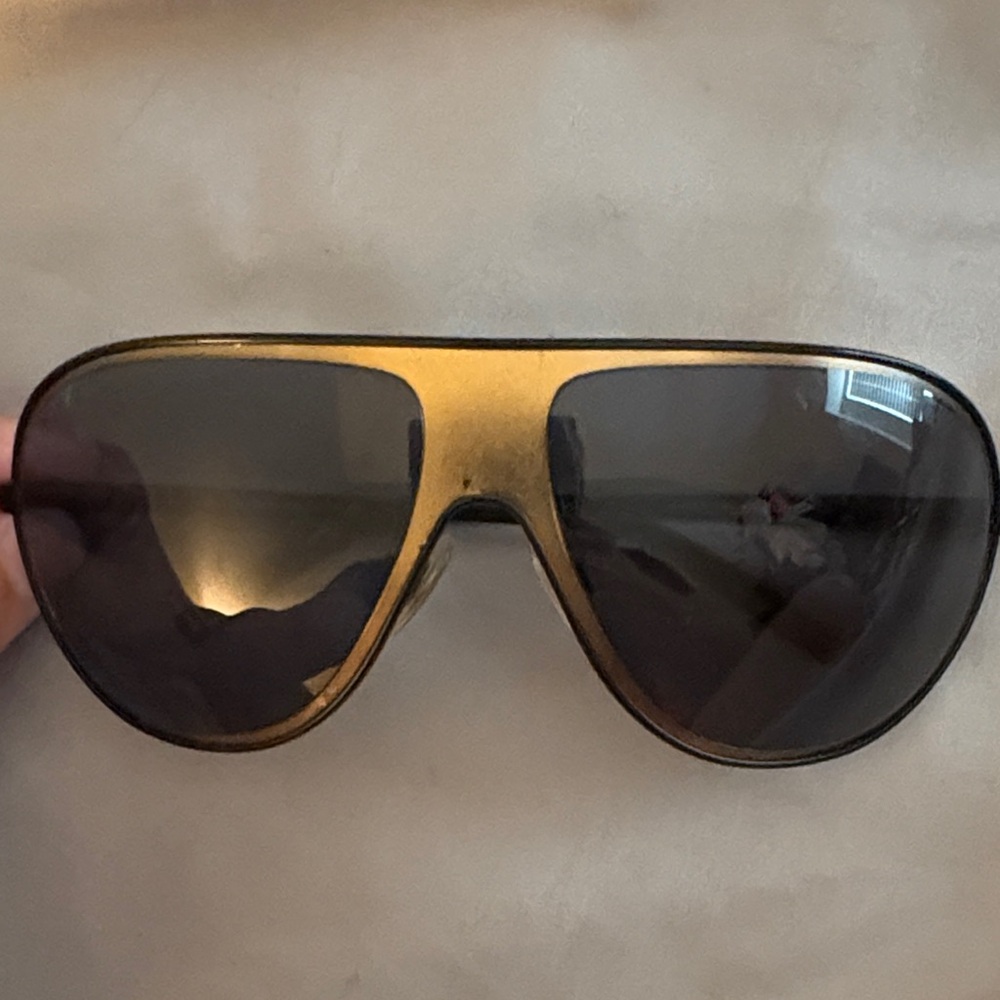 Dolce & Gabbana Black and Gold Aviator Sunglasses